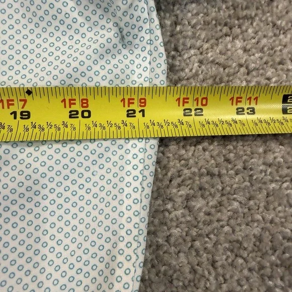 Bonobos Tailored Slim Fit Geometric Dress Shirt Green 16.5 34 Wrinkle Free - Picture 7 of 9